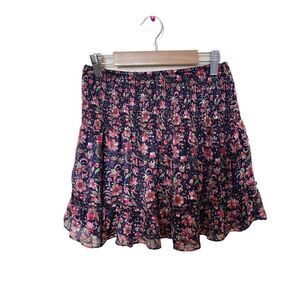 AQUA Floral Print Mini Skirt Size Med Multicolour